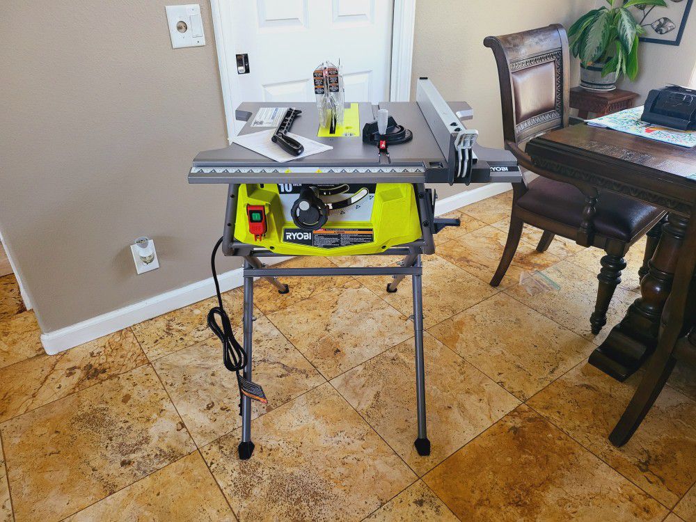 Ryobi 15 Amp 10 in. Compact Portable Corded Jobsite Table Saw with Folding Stand(Firm price)