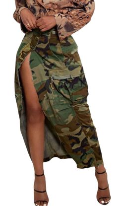Camp long skirt with slit