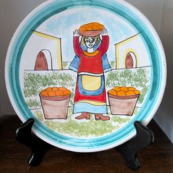 Nino Parrucca: "Orange Harvest" Modernist Plate