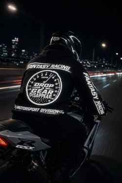 Fantasy Racing- Drop A Gear Hoodie - BLK (Retro Reflector)