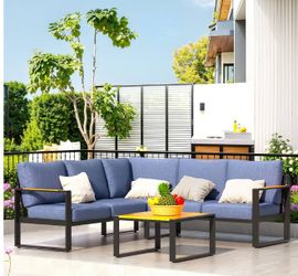 5 In Thick Cushions Aluminum Patio Set Aluminum Patio Couch Aluminum Outdoor Patio Furniture Aluminum Seating Patio Outdoor, 🆕🆕