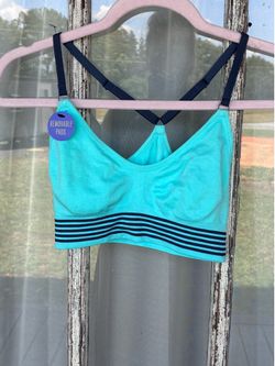 Girls Size Small Aqua Sports Bra No Padding