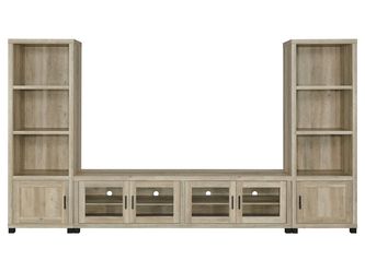 Sachin Antique Pine 3 Pc Entertainment Center