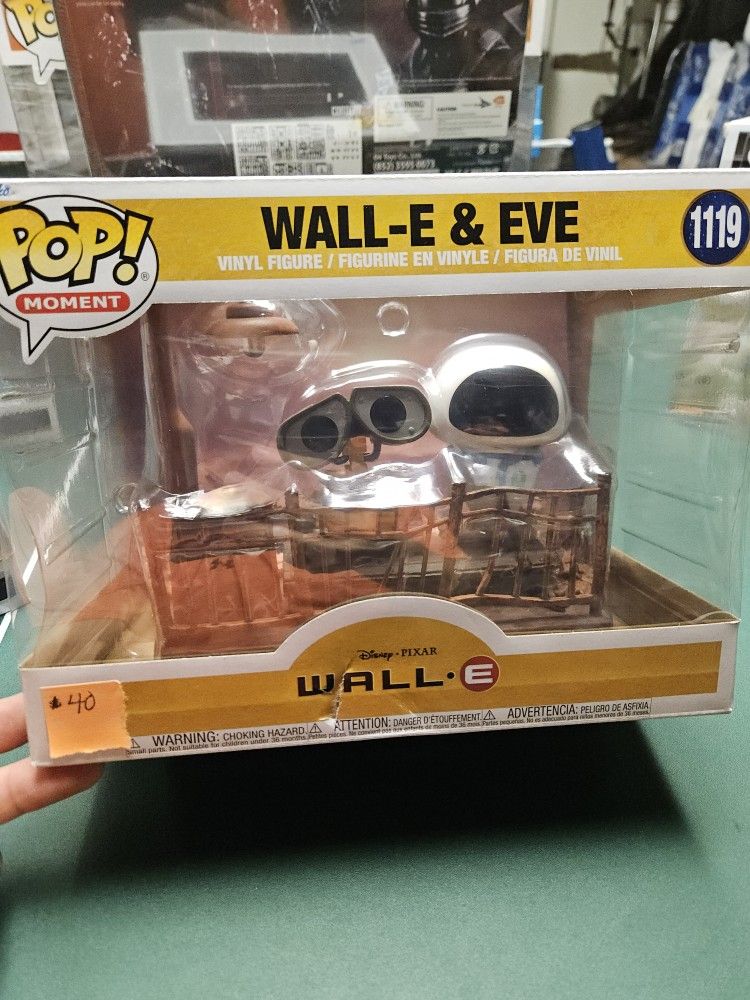 New Unopened Wall-e & Eve Funko Pop 1119