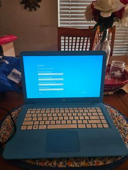 HP Stream 14 inch laptop Aqua Blue