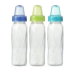 Evenflo Feeding Classic BPA-Free Plastic Baby Bottles - 8oz, Teal/Green/Blue, 12ct