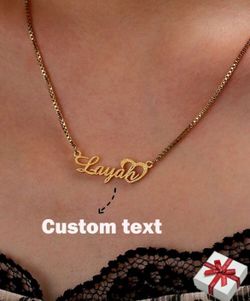 Custom Shiny Frosted Name Necklace, Stainless Steel Half Wrap Love Letter Pendant, Initial Necklace Jewelry For Women