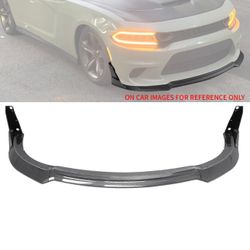 Fits 15-23 Charger SRT V4 B Style ABS Front Bumper Lip Carbon Fiber Print 5PCS