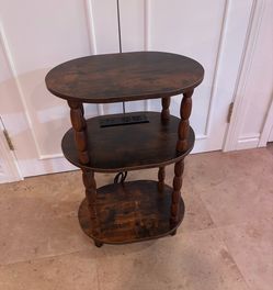 Brand new side table with charging station