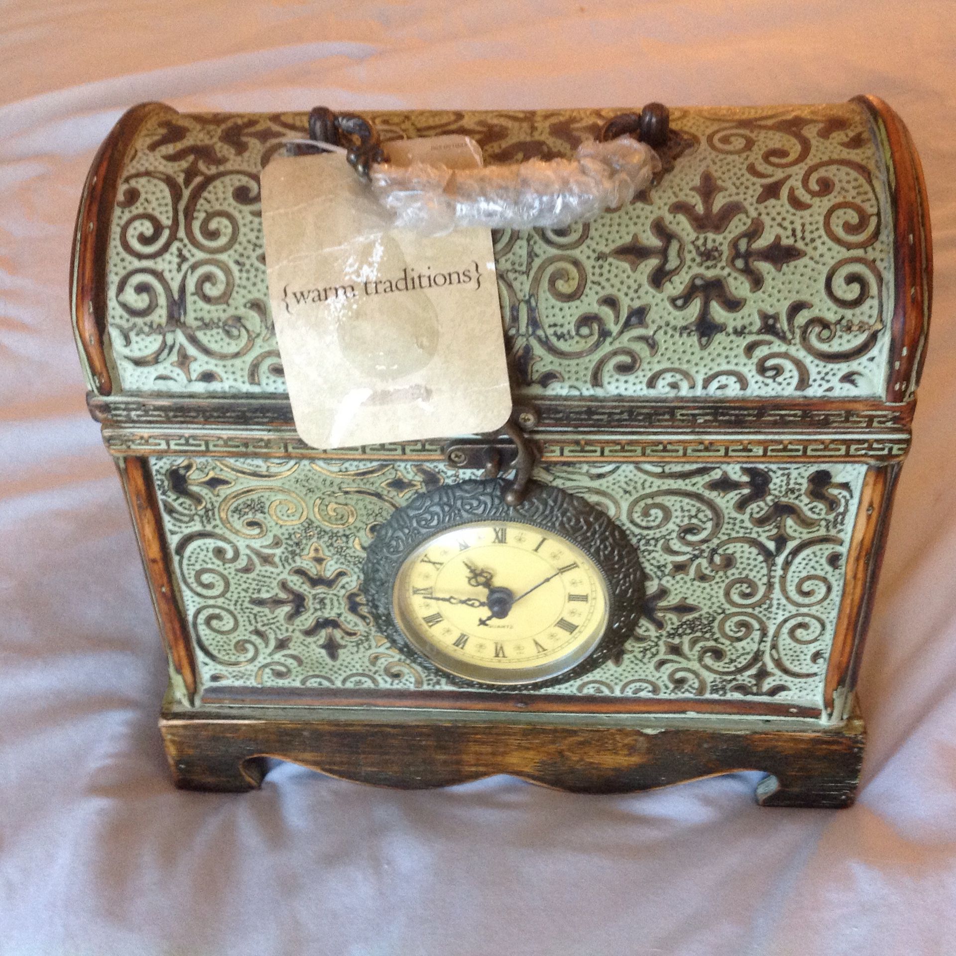 Antique clock n jewelry box