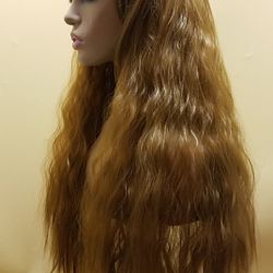 Long Brown Light Wavy Wig