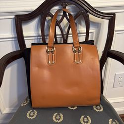 “Just Fab” Tan Leather Shoulder Bag