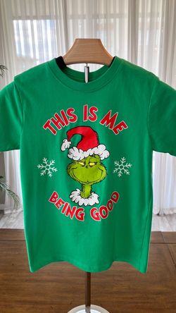 Kids The Grinch "This Is Me Being Good" Christmas T-Shirt Size S (6/7)