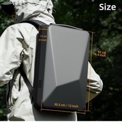 Hard shell case backpack for Power Cables,Waterproof Travel Bag for Accessories TSA lock