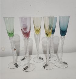 Roscher Set/7 Long Stemmed Cordial Shot Glasses
