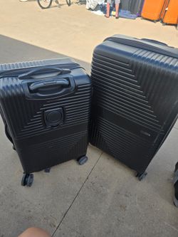Black hard case luggages