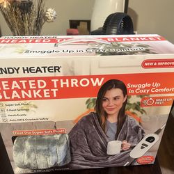 Heated Electric throw Blanket Plush Grey