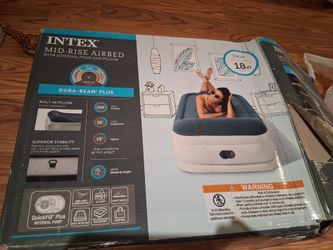 Intex Airbed Mattress TWIN 18" Tall Internal Pump and pillow used a couple of times works great like new selling for only $20 Firm