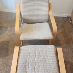 Ikea Poang/ Armchair And Ottoman