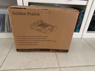Golden Prairie Electric Indoor Grill / Griddle Combo with Glass Lid (Model AEA-102)