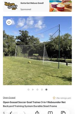 Open Goaaal Soccer Goal Trainer 3-in-1 Rebounder Net Backyard Training System Durable Steel Frame