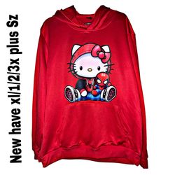 New Hello Kitty Hoodie Representing Spider-Man Plus Sizes Available