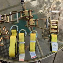 Ratchet Strap Tie Downs 2in. 8ft 3300lbs Four