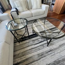 Glass Coffee Table Set 