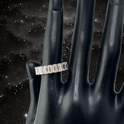 Emerald shape lab-grown diamond in 14k rose gold