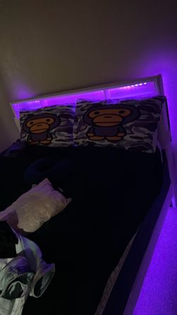 Queen LED bed with charging port