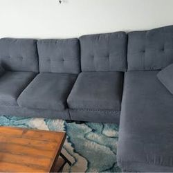 Large 102” Sectional Sofa + Chaise + Ottoman – Clean, Modern