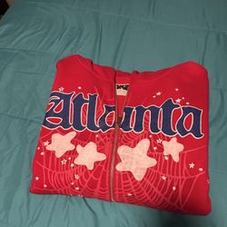 Sp5der Atlanta Zip Up Hoodie, Size Medium 
