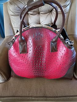 Red And Brown Travel Bag