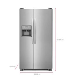 Frigidaire 25.5-cu ft Side-by-Side Refrigerator with Ice Maker EasyCare Stainless Steel)