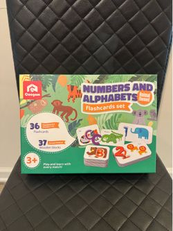 Coogam Numbers & Alphabet Flashcards with Wooden Letter & Number Blocks Montessori Learning Set - Ages 3+