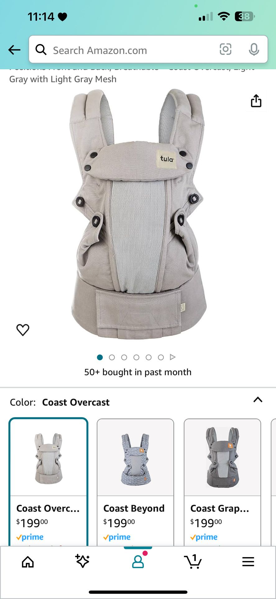 Baby Tula Coast Explore Mesh Baby Carrier 7 – 45 lb, Adjustable Newborn to Toddler Carrier, Multiple Ergonomic Positions Front and Back, Breathable – 