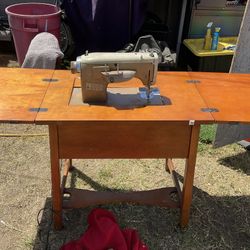 Vintage Sewing Machine Table With Seat