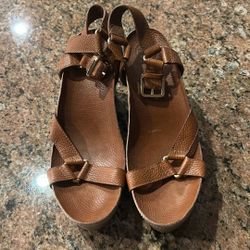 TORY BURCH  Leather Wedges Size 10