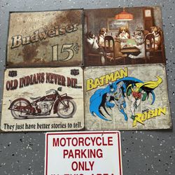  5 Metal Signs 