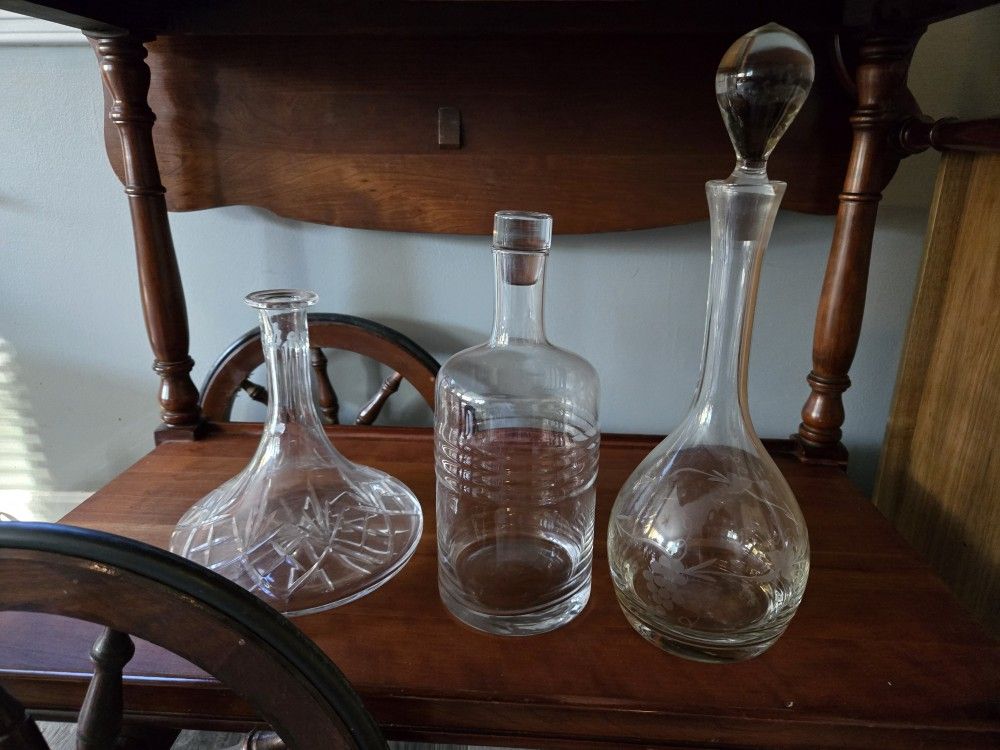 Three Glass Decanters