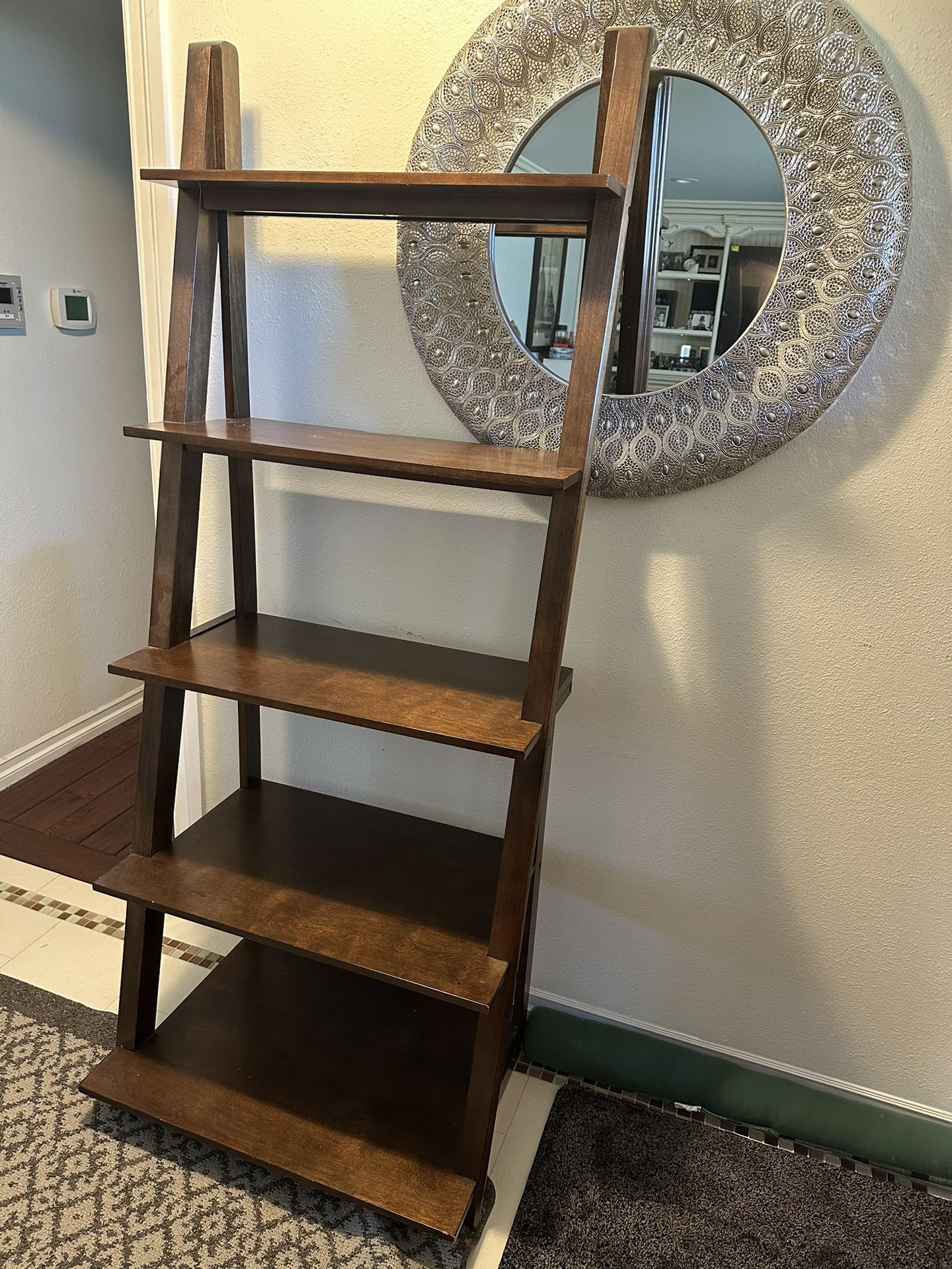 wood 5 tier A-frame ladder shelf