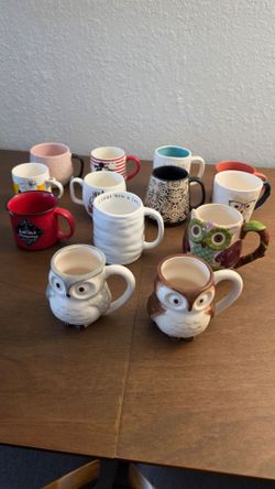 Cute Coffee Mug Collection Lot of 13 – Rae Dunn Style, Disney, Owls