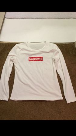 Supreme white shirt long sleeve size M