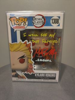 Funko Pop! Demon Slayer – Kyojuro Rengoku Signed/Quoted Mark Whitten *OBO*