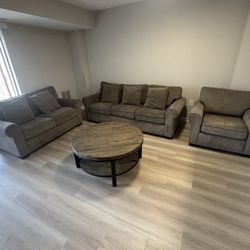 3-Piece Living Room Set - Couch, Loveseat & Chair + Coffee Table - $650OBO