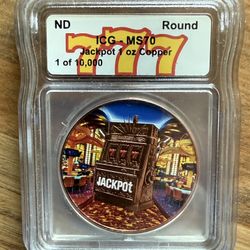 Las Vegas Colorized One Oz Copper Coin 