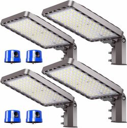 240W LED Parking Lot Light Dusk to Dawn Photocell Slip Fitter 36000LM 5000K LED Parking Lot Lights Outdoor IP65 Waterproof 100-277V 4 Pack