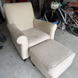 Pottery Barn Armchair And Ottoman