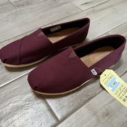 **Brand New Toms Classic Women’s Red Mahogany Shoes, Size 10**