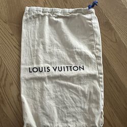 Louis Vuitton 100 % Cotton Drawstring Dust bag 19” x 12'' Inches.
